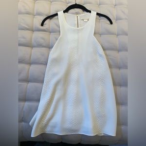 White printed sleeveless parker tank with zipper